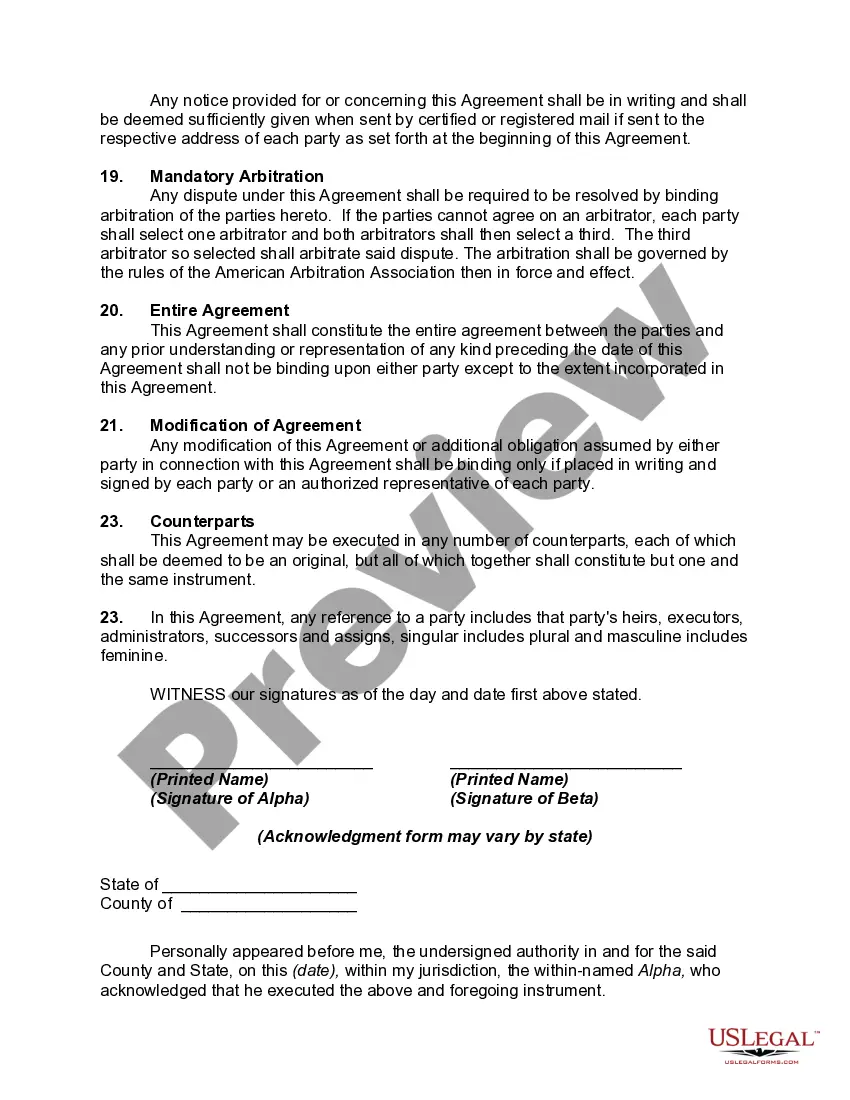 Preview Equity Share Agreement