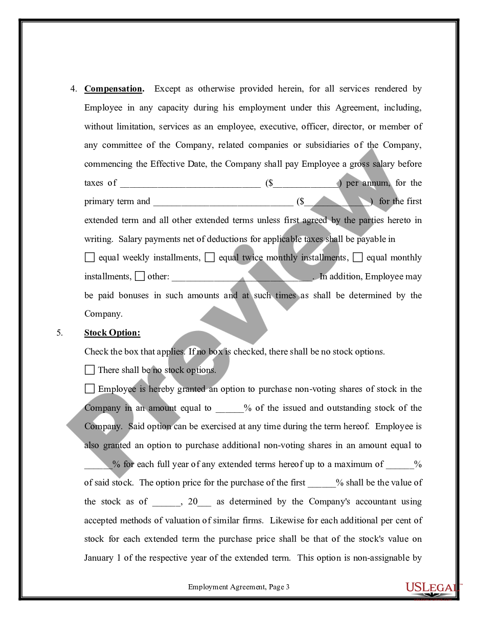 page 2 Complex Employment Agreement preview