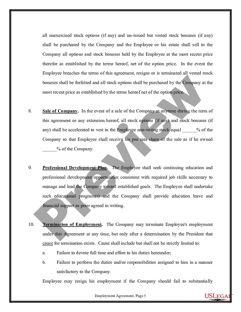 page 4 Complex Employment Agreement preview
