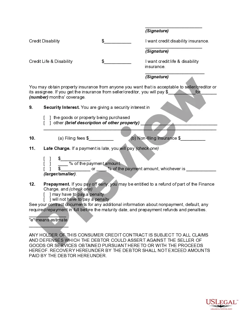 Get General Disclosures Required By The Federal Truth In Lending Act - Retail Installment Contract - Closed End Disclosures Preview General Disclosures Required By The Federal Truth In Lending Act - Retail Installment Contract - Closed End Disclosures