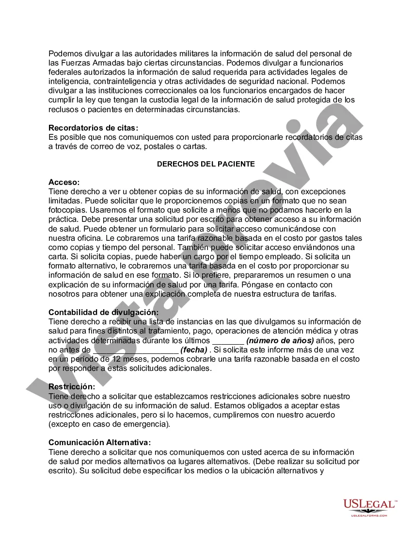 Preview Aviso de prácticas de privacidad conforme a HIPAA