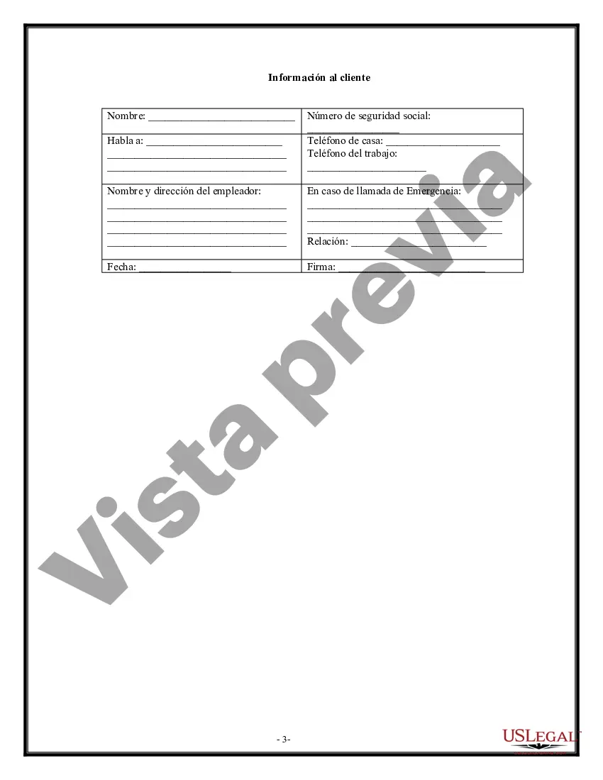 Preview Acuerdo de cama de bronceado y formulario de liberación
