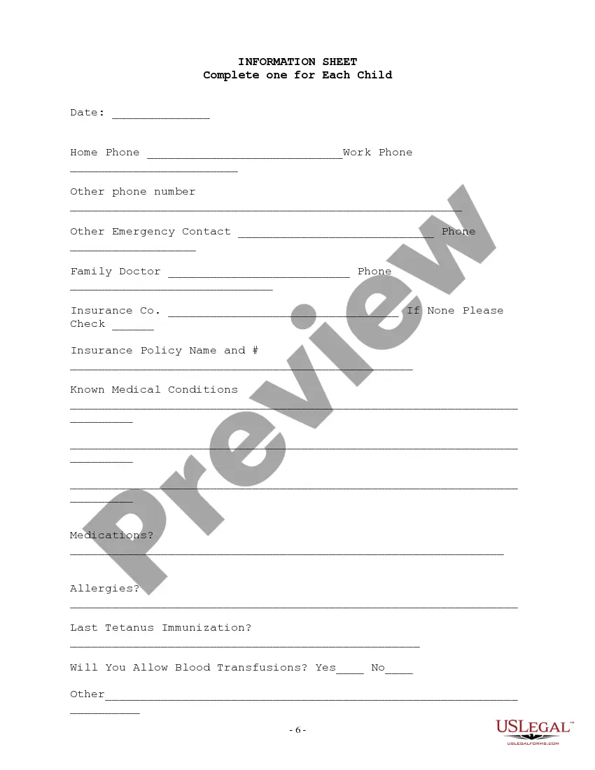 Get Power of Attorney for Care of Minor Child or Children Preview Power of Attorney for Care of Minor Child or Children