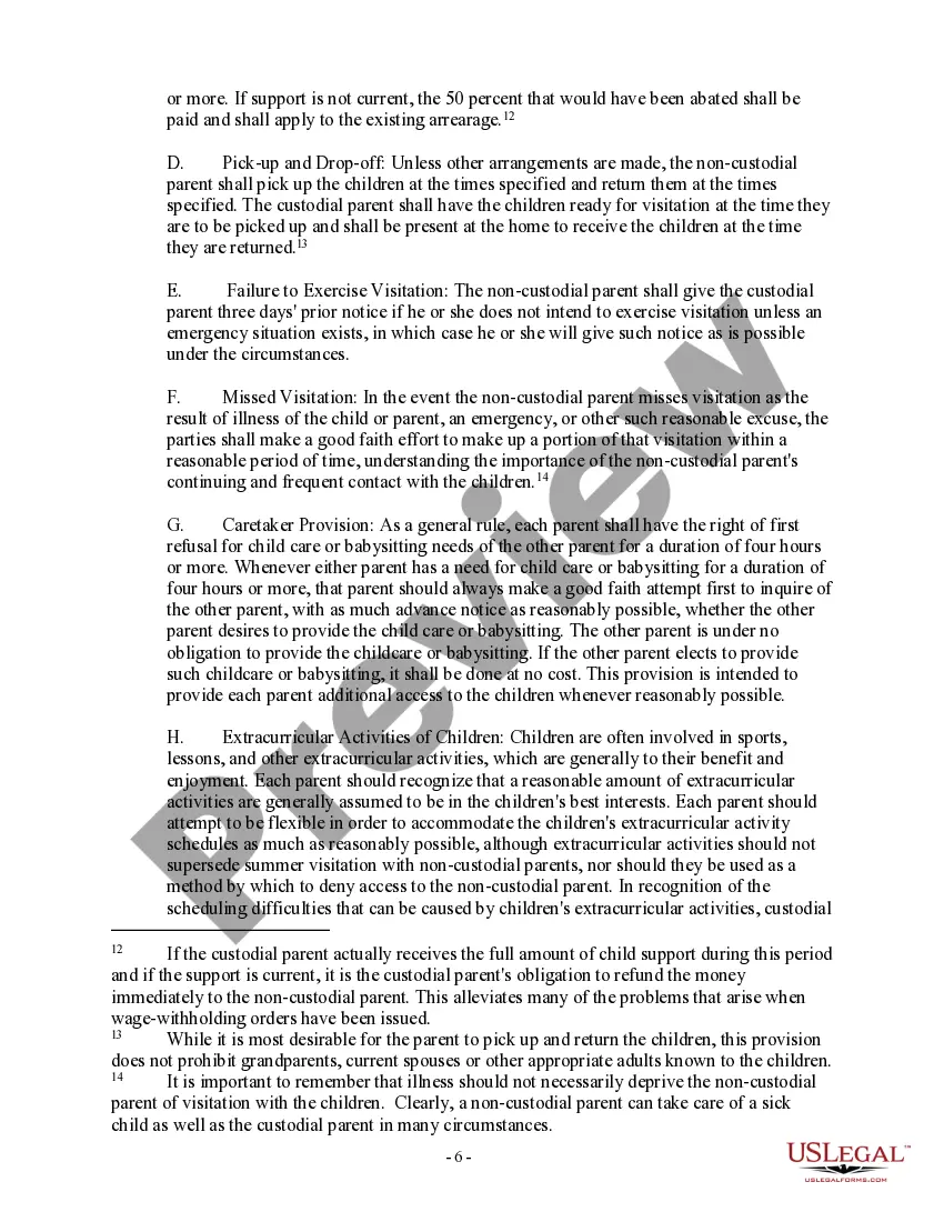 Get Visitation Guidelines Preview Visitation Guidelines