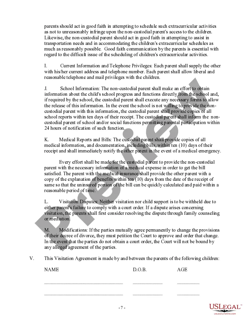 Get Visitation Guidelines Preview Visitation Guidelines
