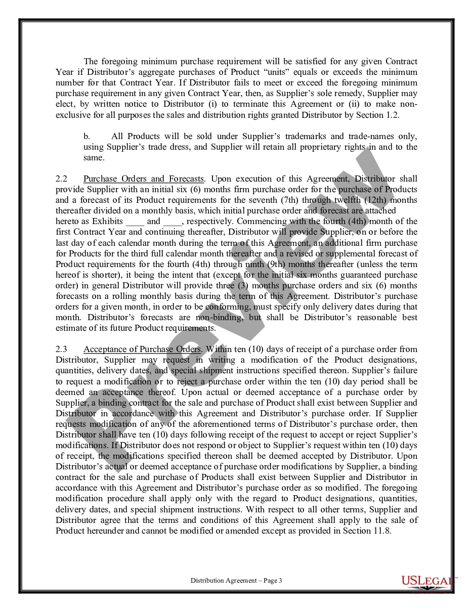 page 2 Distribution Agreement preview
