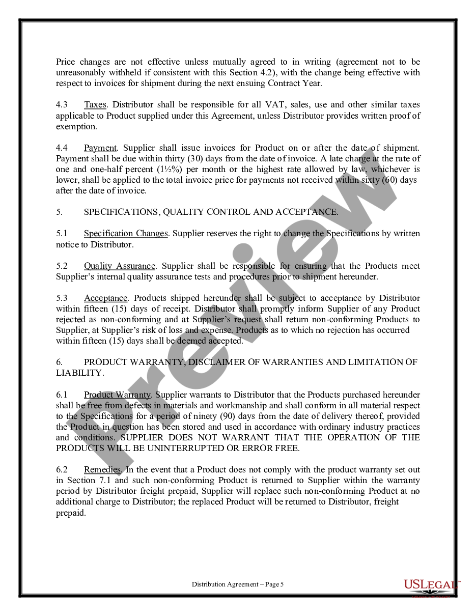 page 4 Distribution Agreement preview