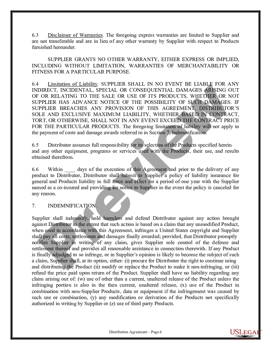 page 5 Distribution Agreement preview