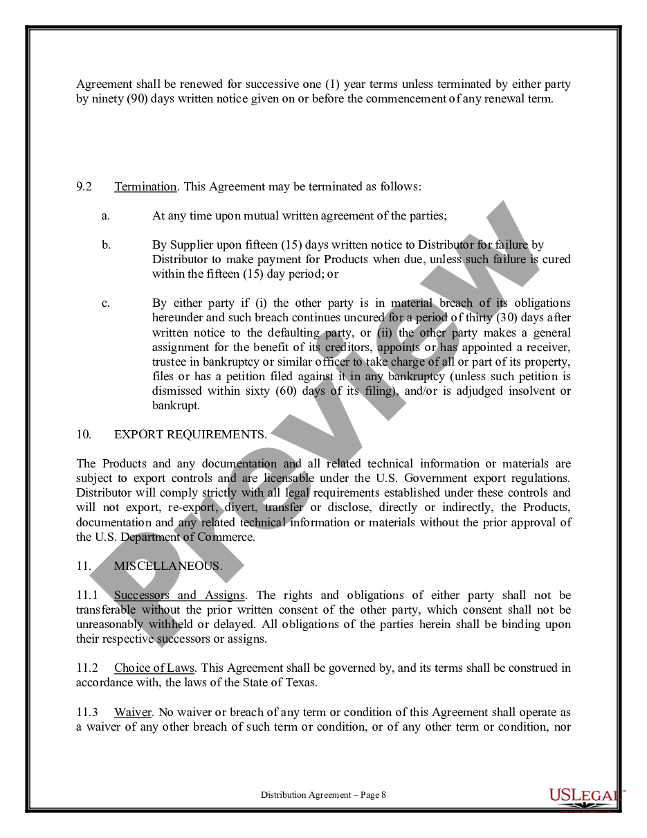 page 7 Distribution Agreement preview