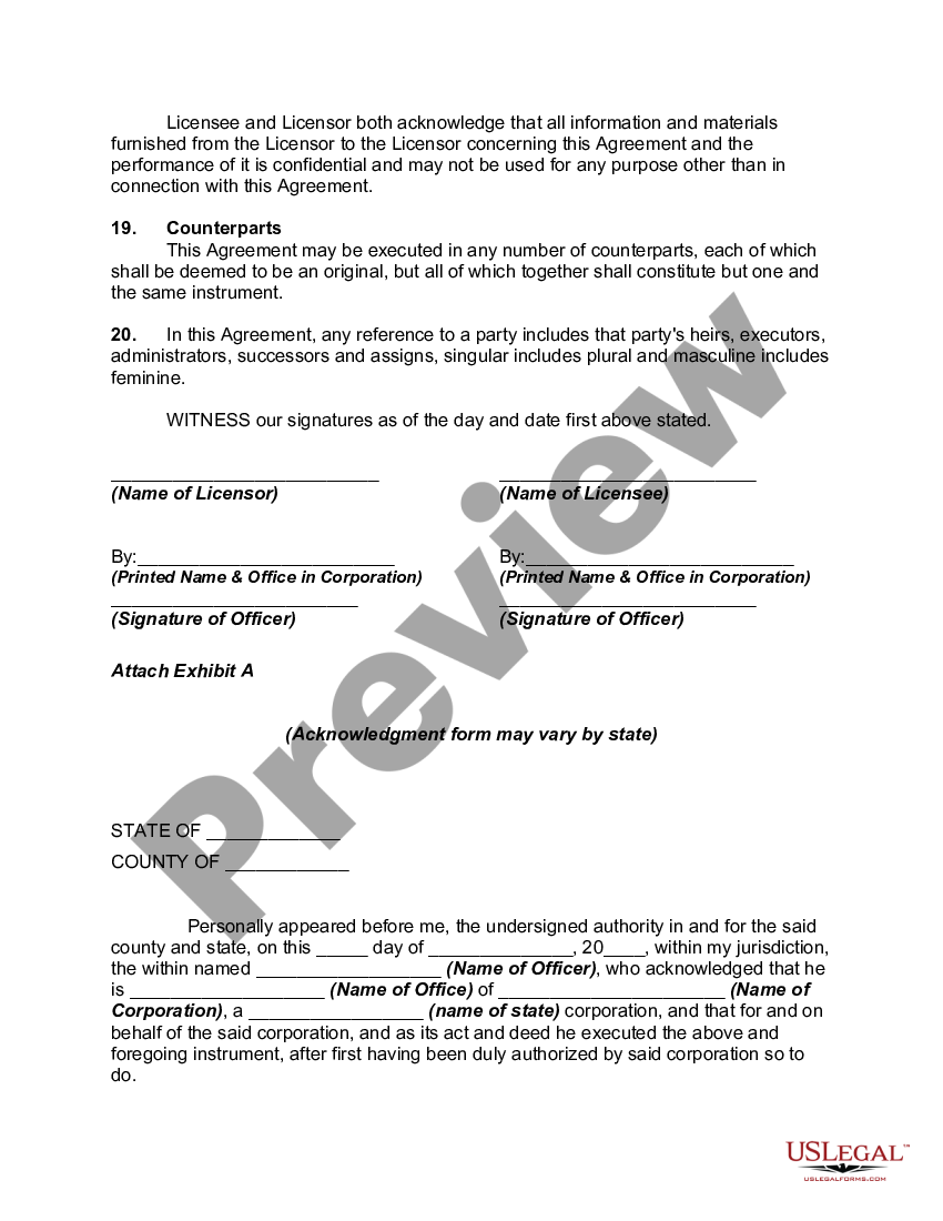 South Dakota Exclusive License Agreement - One Year - Exclusive License ...