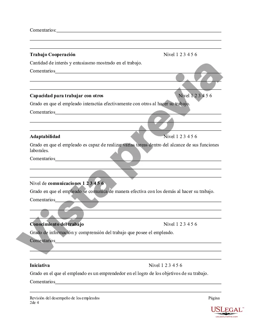 Preview Revisión del desempeño de los empleados