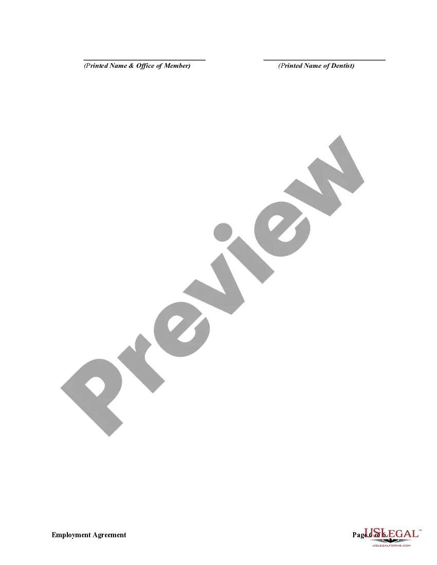 Preview Employment Agreement between Dentist and PLLC with Covenant Not to Compete