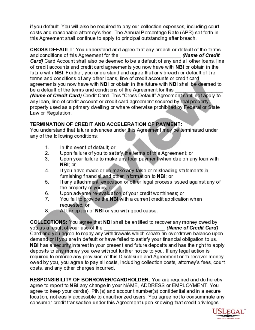 Get Credit Card Agreement and Disclosure Statement Preview Credit Card Agreement and Disclosure Statement