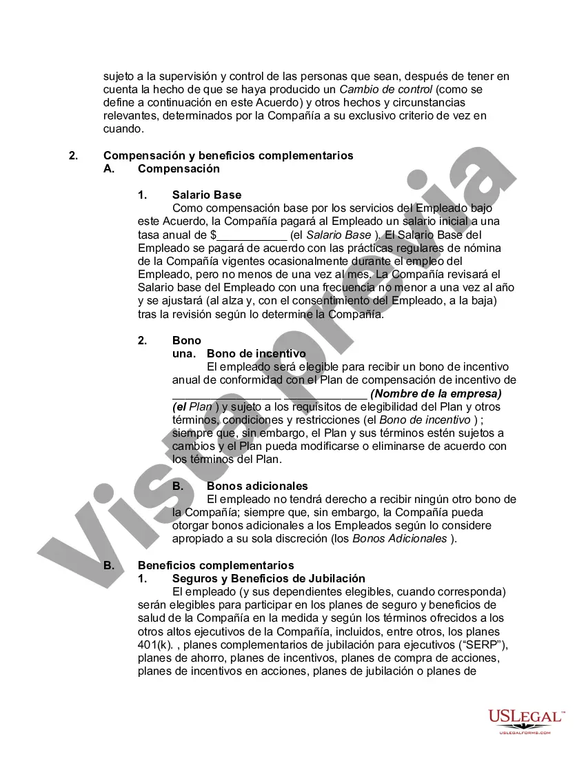 Preview Acuerdo de Empleo a Voluntad con Ejecutivo