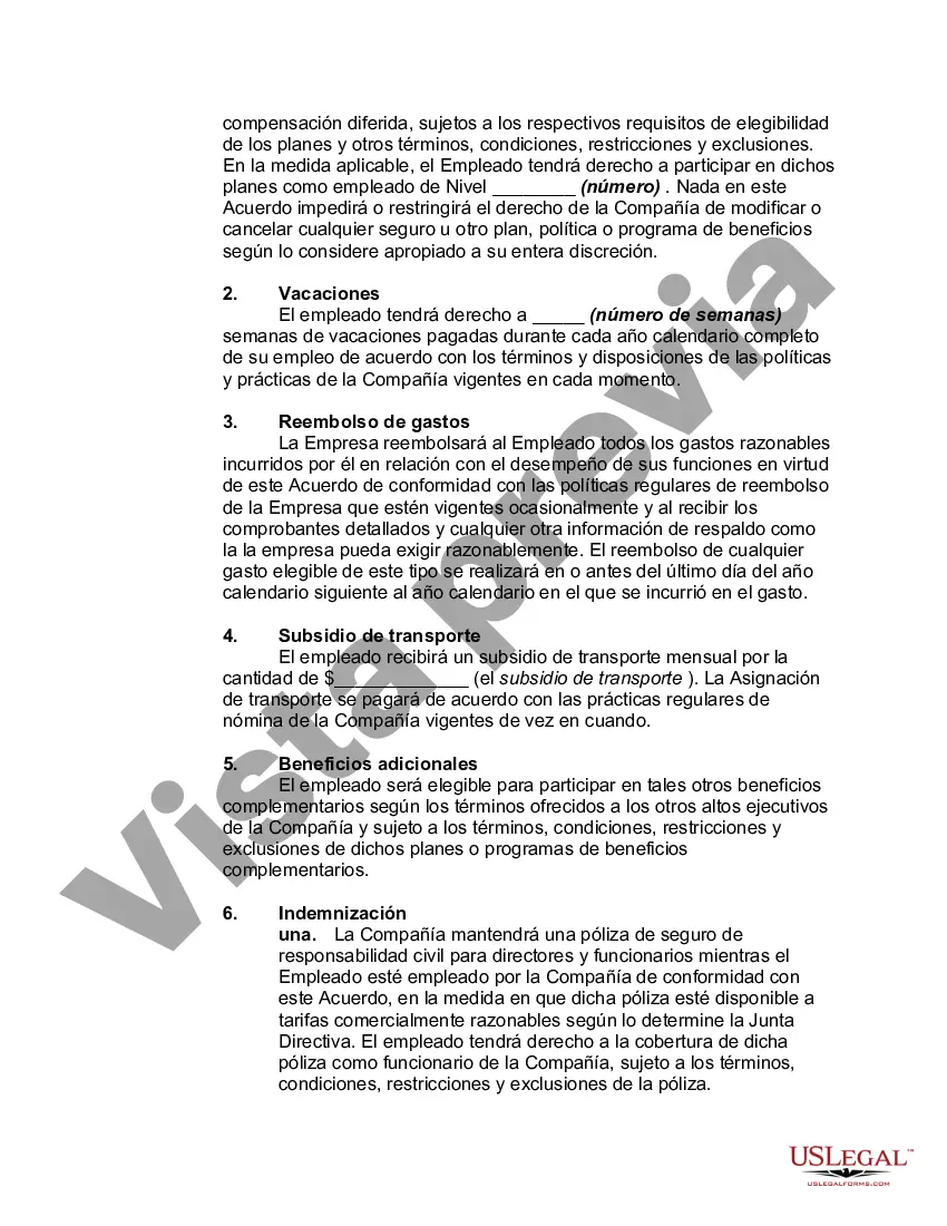 Preview Acuerdo de Empleo a Voluntad con Ejecutivo