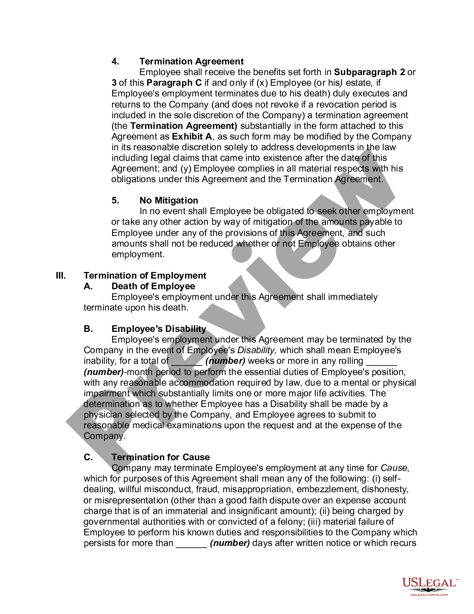 page 9 At-Will Employment Agreement with Executive preview