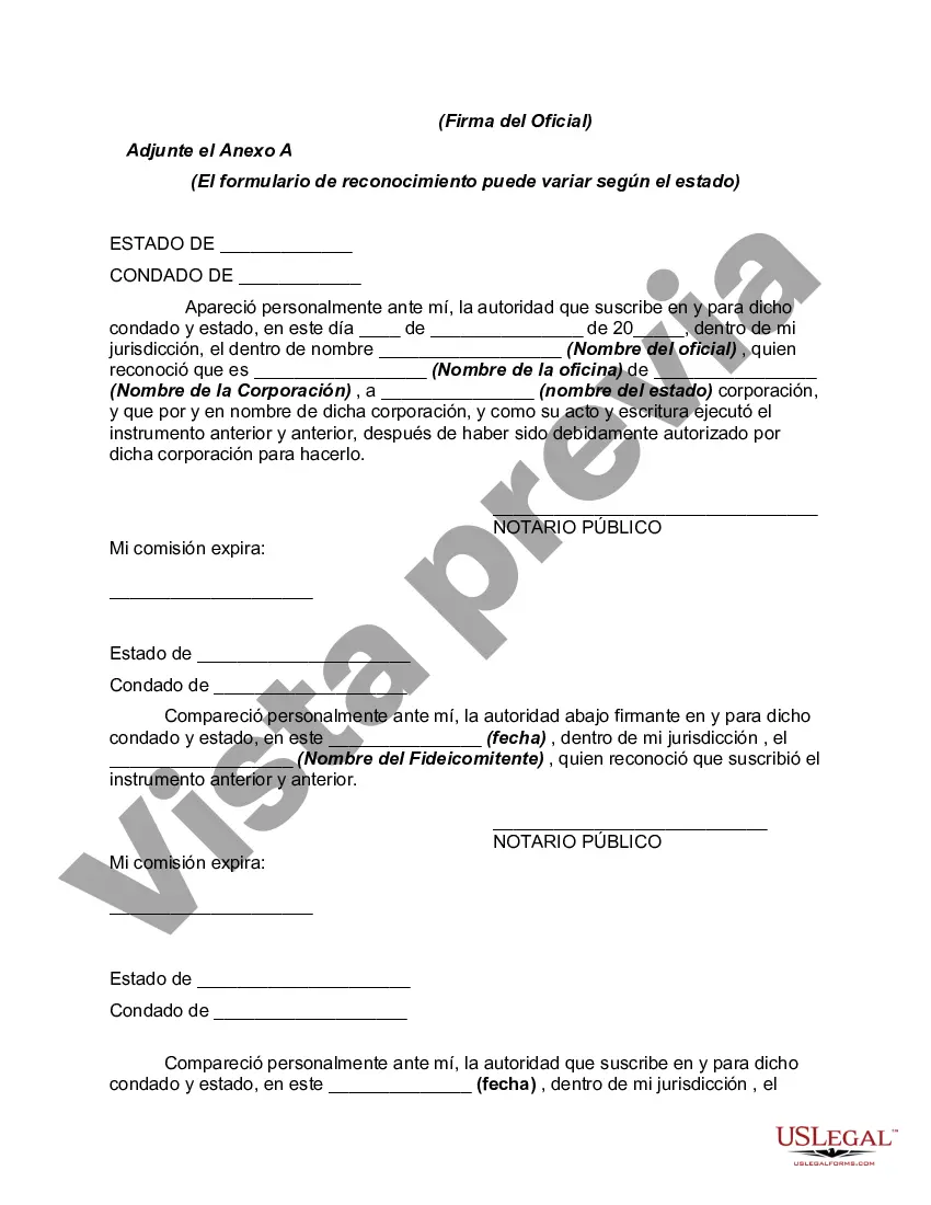Preview Acuerdo de Fideicomiso Revocable con Esposo y Esposa como Fideicomitentes e Ingresos a