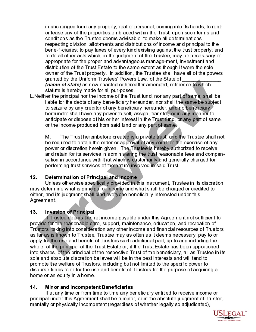 Get Revocable Trust Agreement with Husband and Wife as Trustors and Income to Preview Revocable Trust Agreement with Husband and Wife as Trustors and Income to