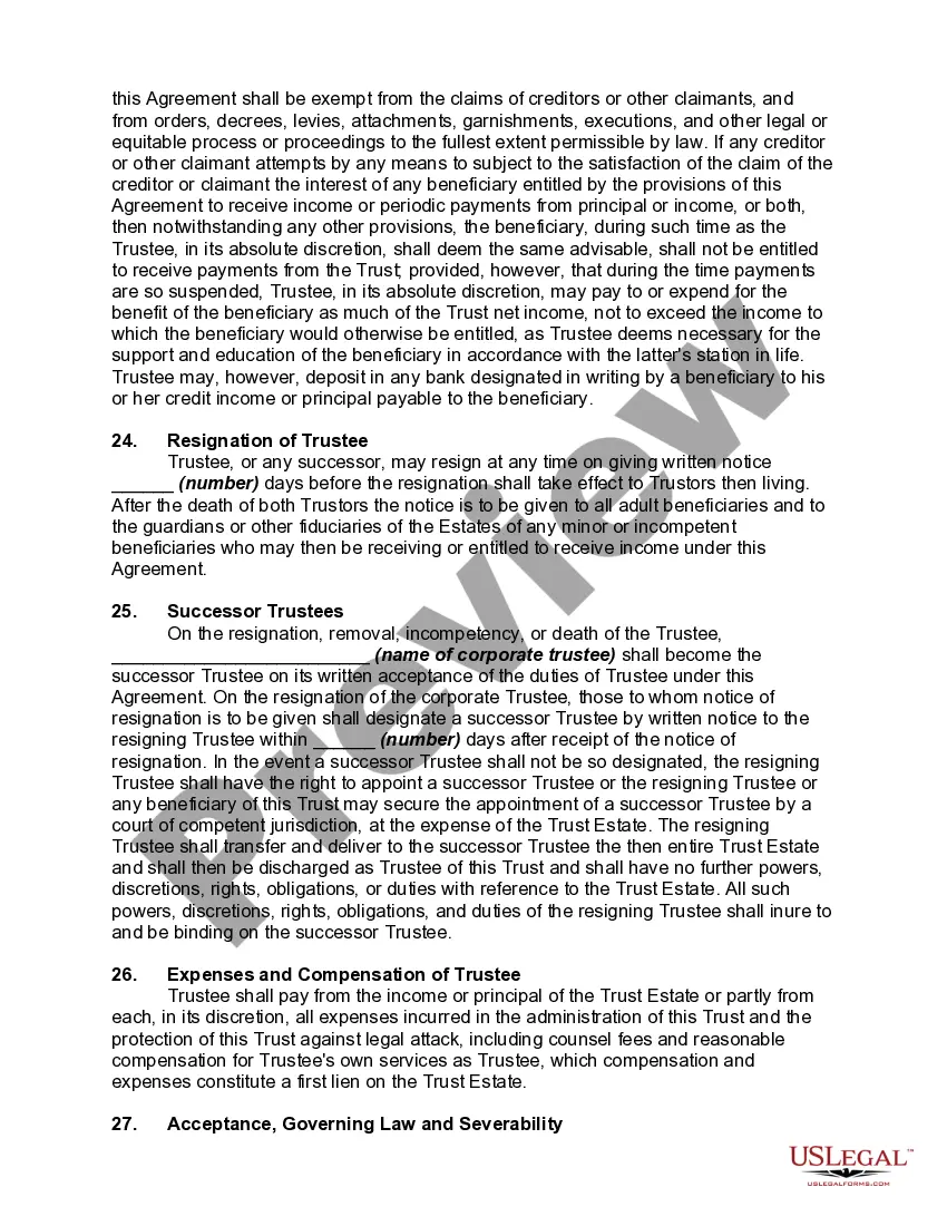 Get Revocable Trust Agreement with Husband and Wife as Trustors and Income to Preview Revocable Trust Agreement with Husband and Wife as Trustors and Income to