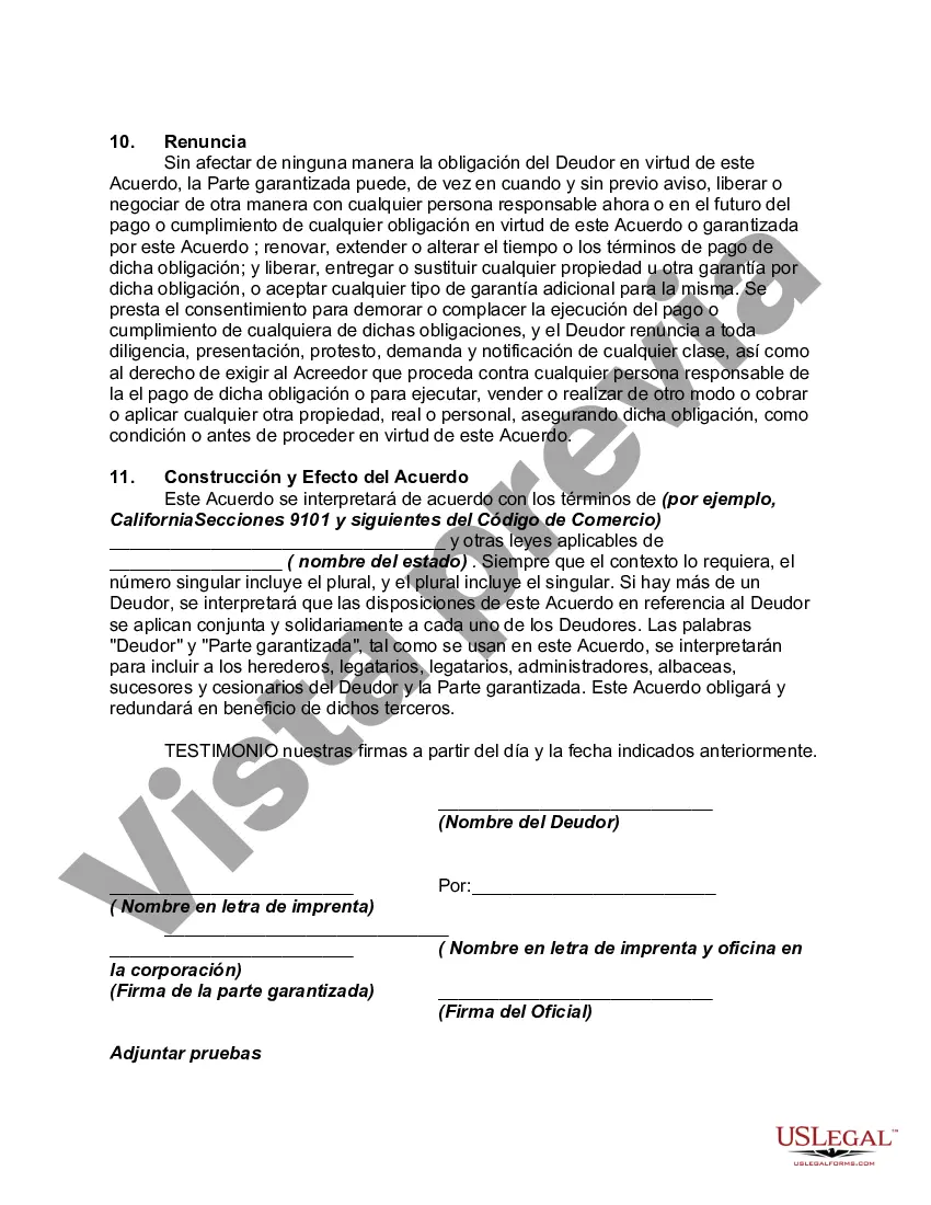 Preview Acuerdo de garantía que otorga una garantía real sobre un motor de aeronave