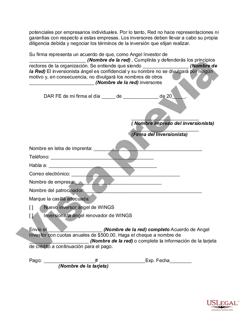 Preview Acuerdo de inversionista ángel