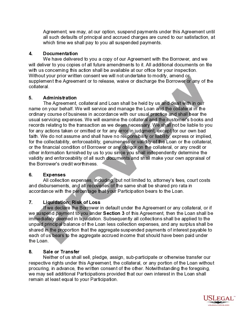 Get Participation Agreement in Connection with Secured Loan Agreement Preview Participation Agreement in Connection with Secured Loan Agreement