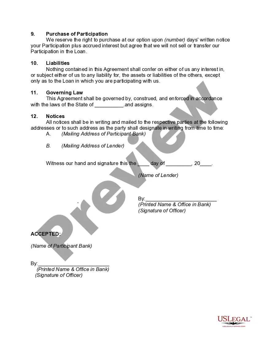 Get Participation Agreement in Connection with Secured Loan Agreement Preview Participation Agreement in Connection with Secured Loan Agreement