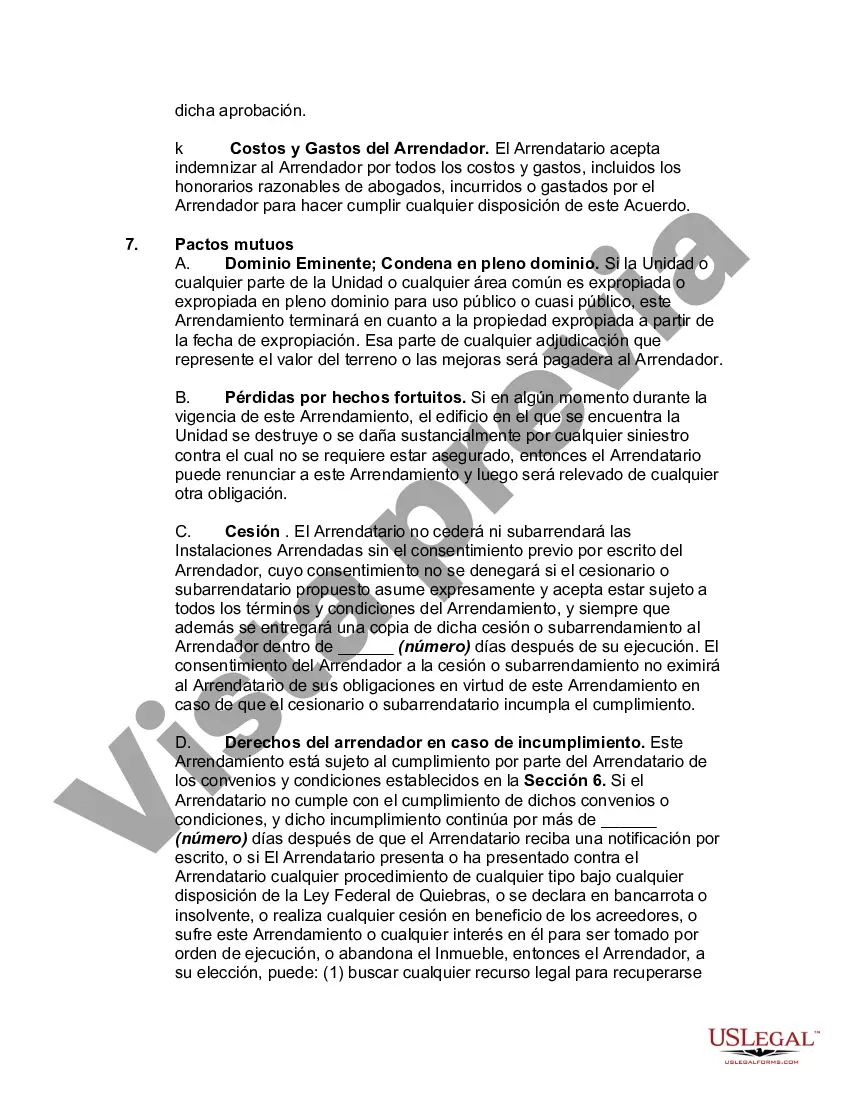 Preview Contrato de Arrendamiento o Renta de Unidad en Condominio