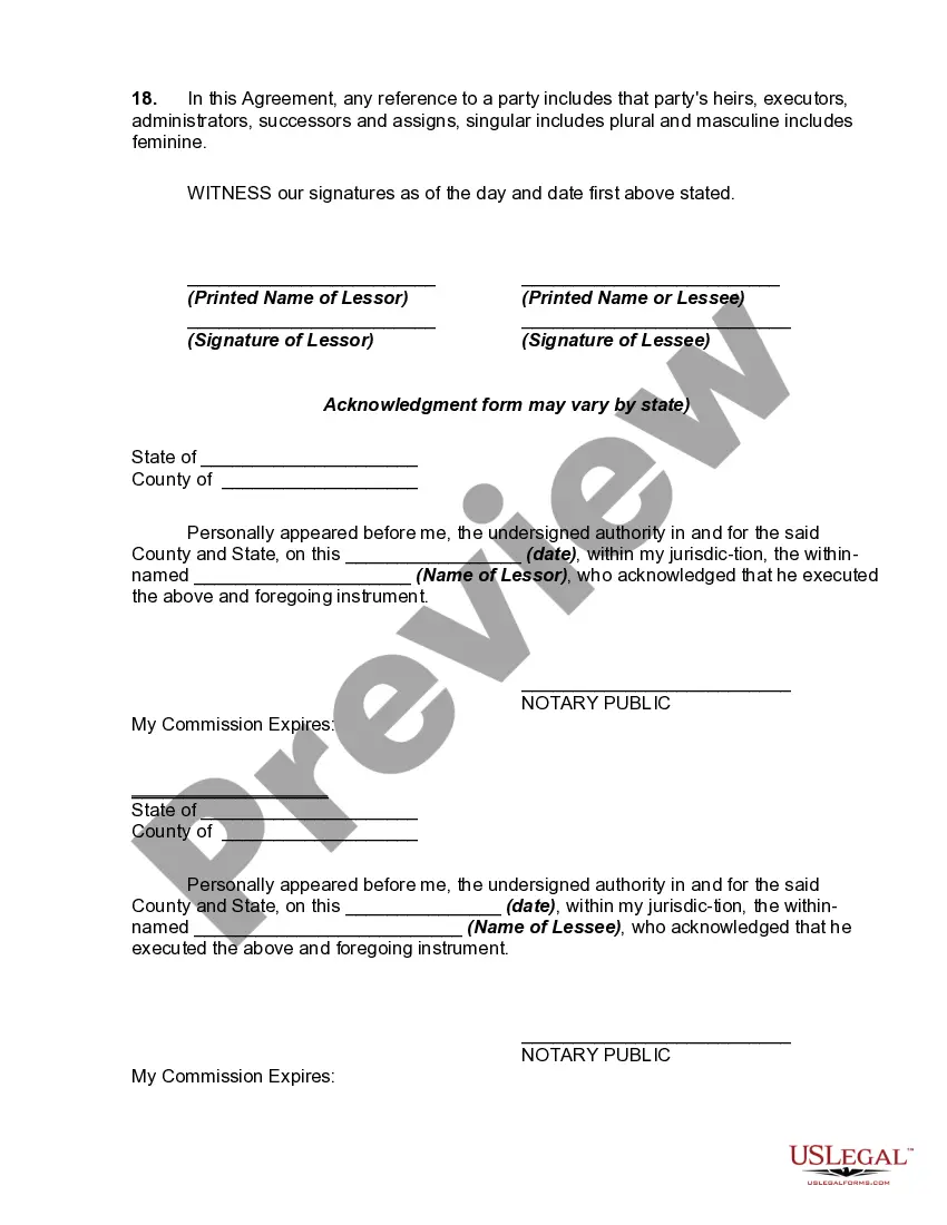 Preview Lease or Rental Agreement of Condominium Unit