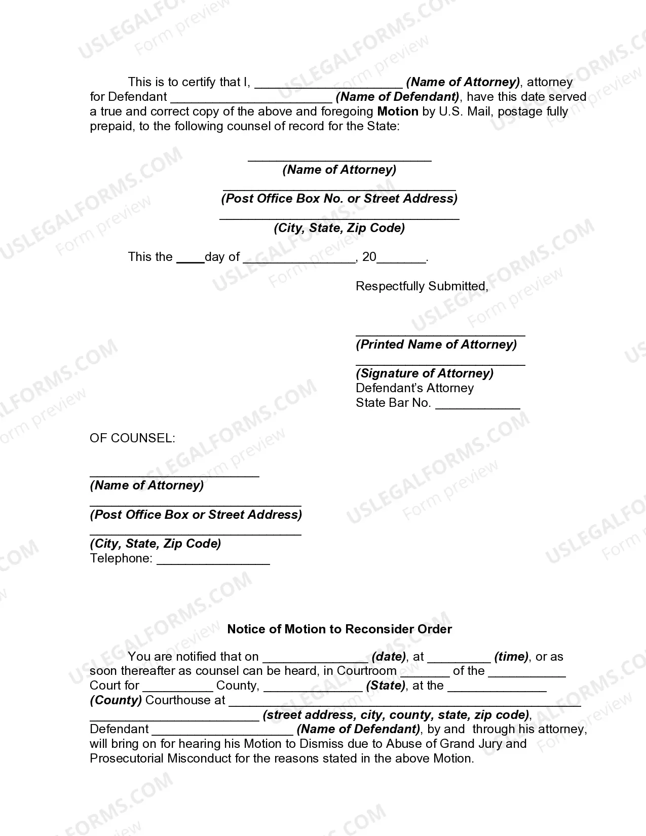 Preview Motion to Dismiss, Quash, or Set Aside due to Abuse of Grand Jury and Prosecutorial Misconduct