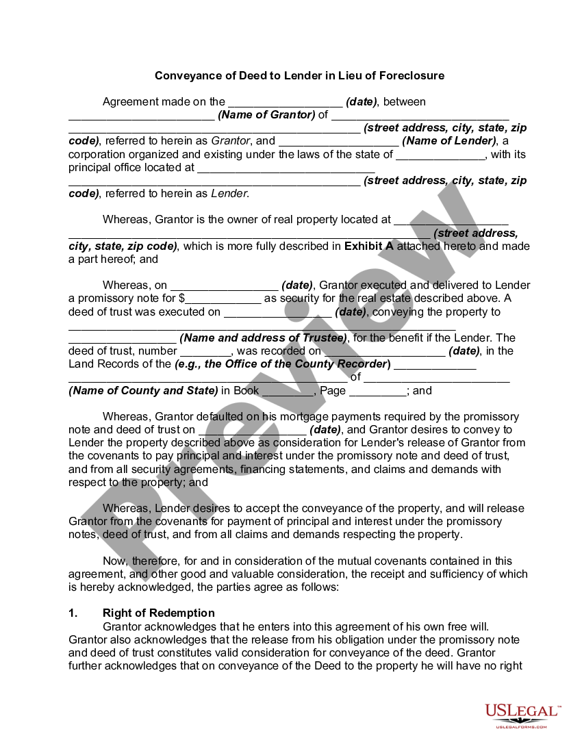 conveyance-of-deed-to-lender-in-lieu-of-foreclosure-foreclosure-us