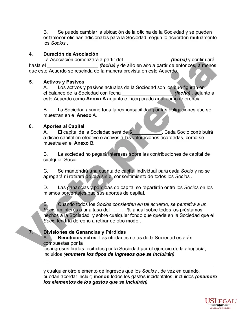 Preview Contrato de Sociedad de Derecho con Disposiciones por Muerte, Retiro, Retiro o Expulsión de un Socio
