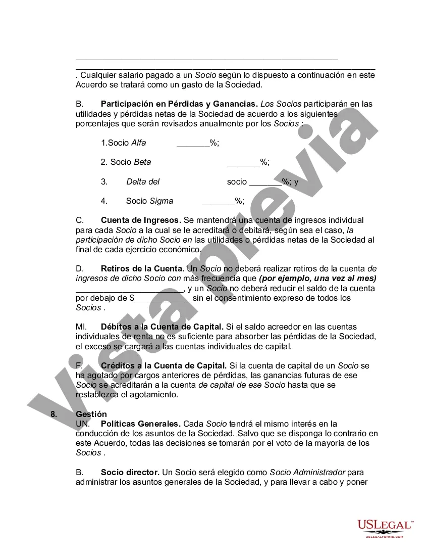 Preview Contrato de Sociedad de Derecho con Disposiciones por Muerte, Retiro, Retiro o Expulsión de un Socio