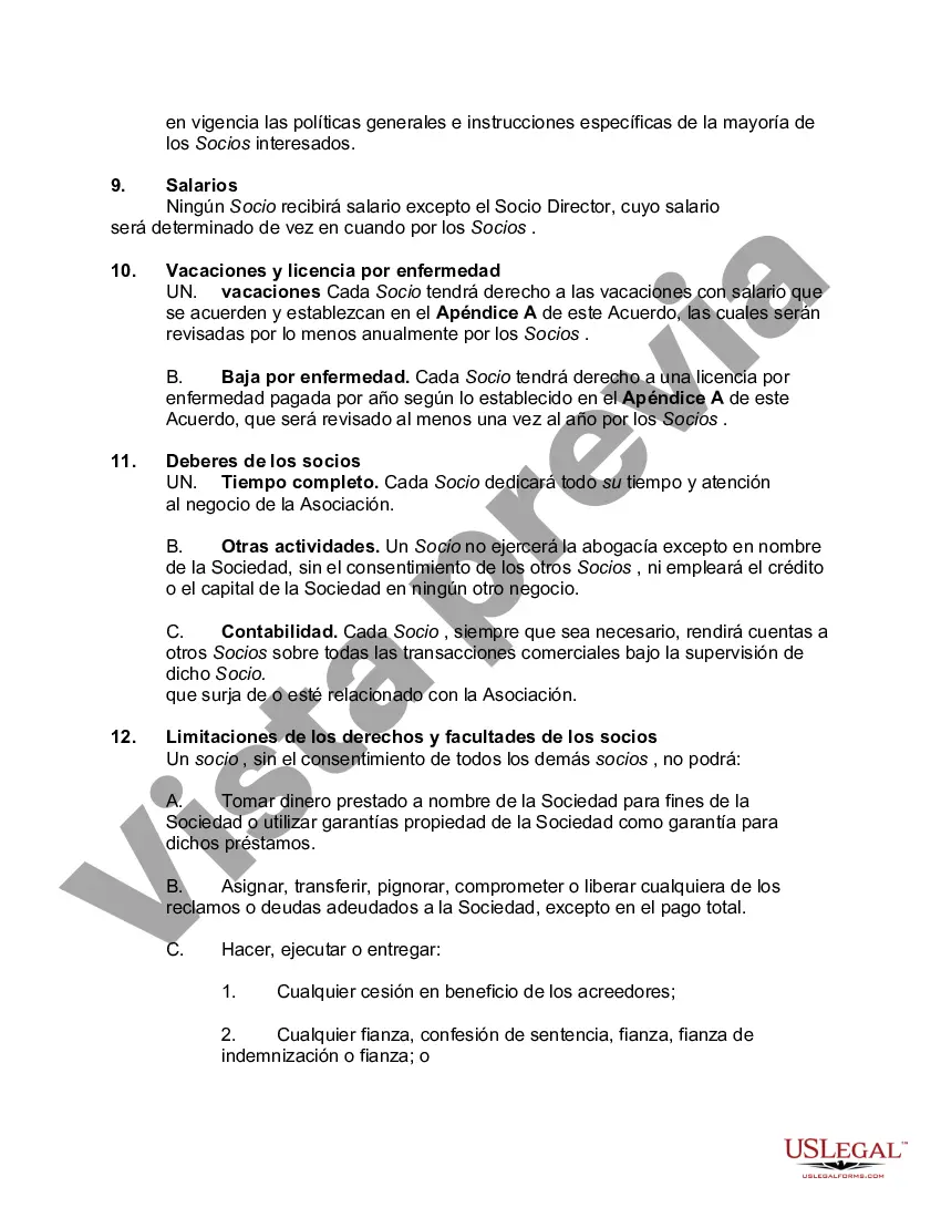 Preview Contrato de Sociedad de Derecho con Disposiciones por Muerte, Retiro, Retiro o Expulsión de un Socio