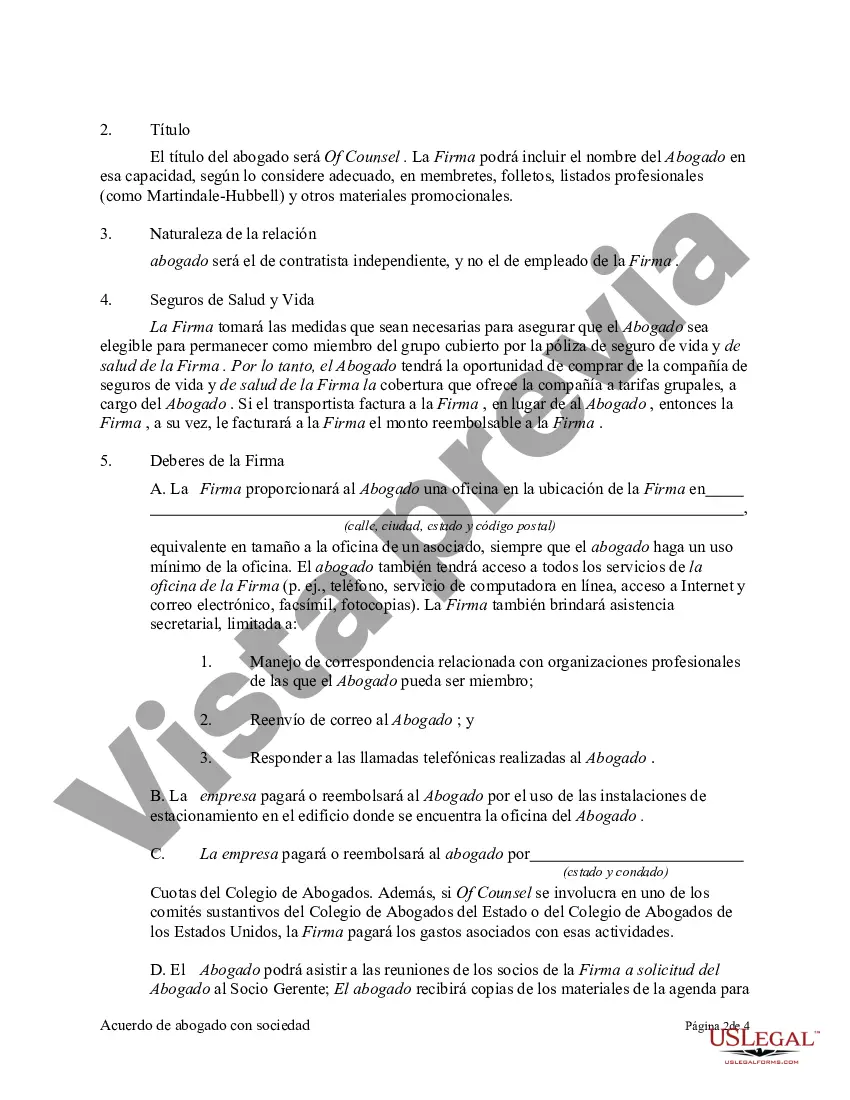 Preview Acuerdo de abogado con Law Partnership