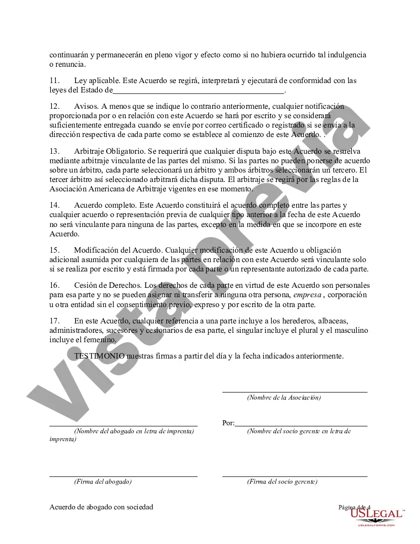 Preview Acuerdo de abogado con Law Partnership