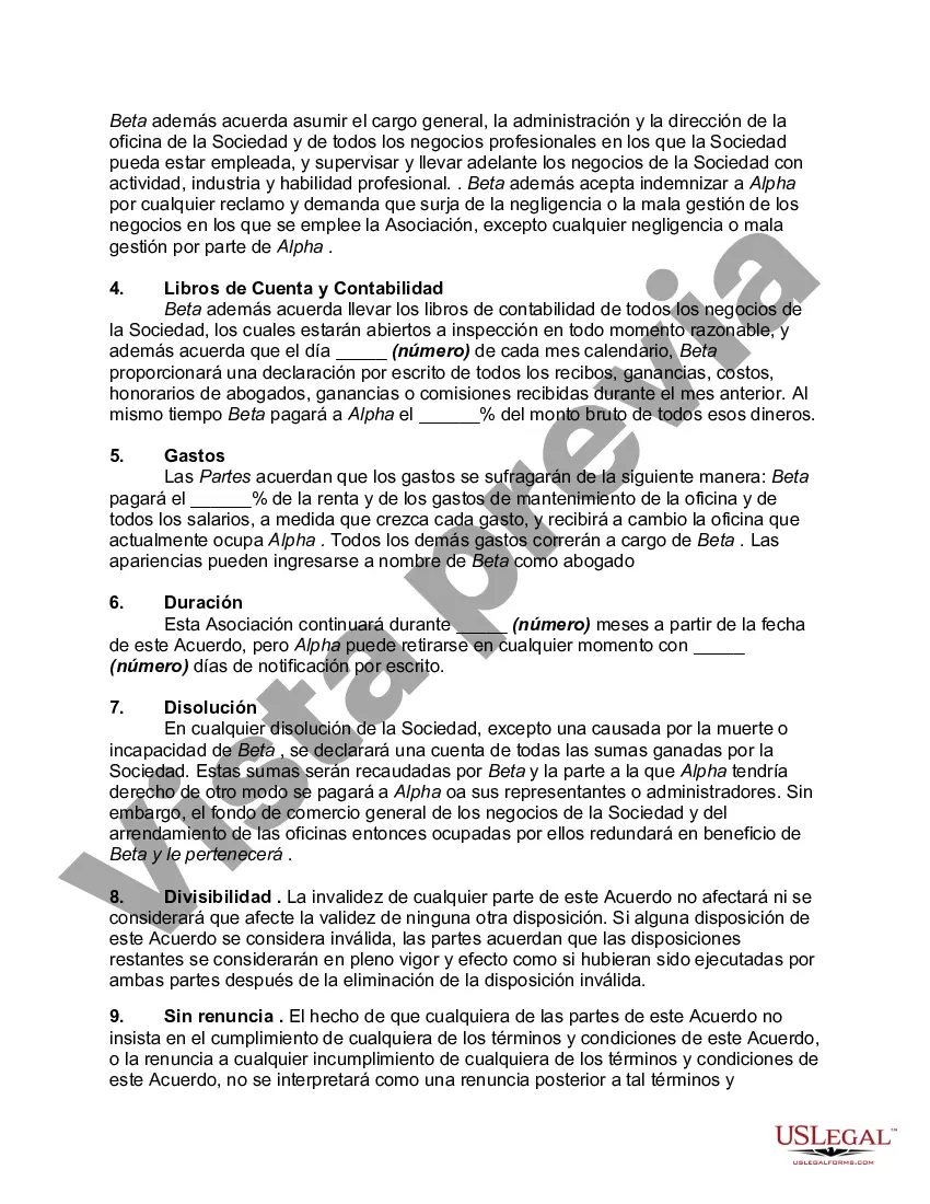 Preview Acuerdo de Sociedad de Derecho entre Dos Socios con Disposiciones para el Retiro Eventual del Socio Mayoritario
