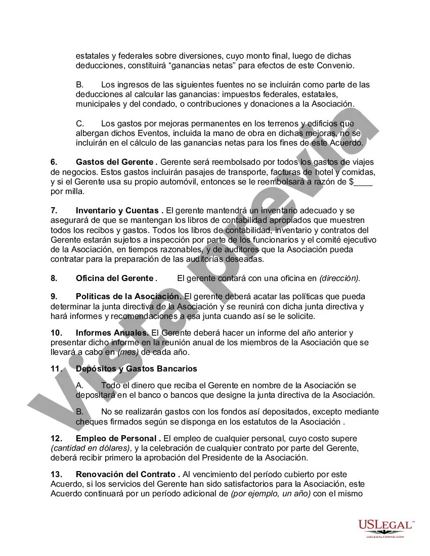 Preview Acuerdo con Gerente para Planificar Eventos para Exposiciones y Eventos Similares