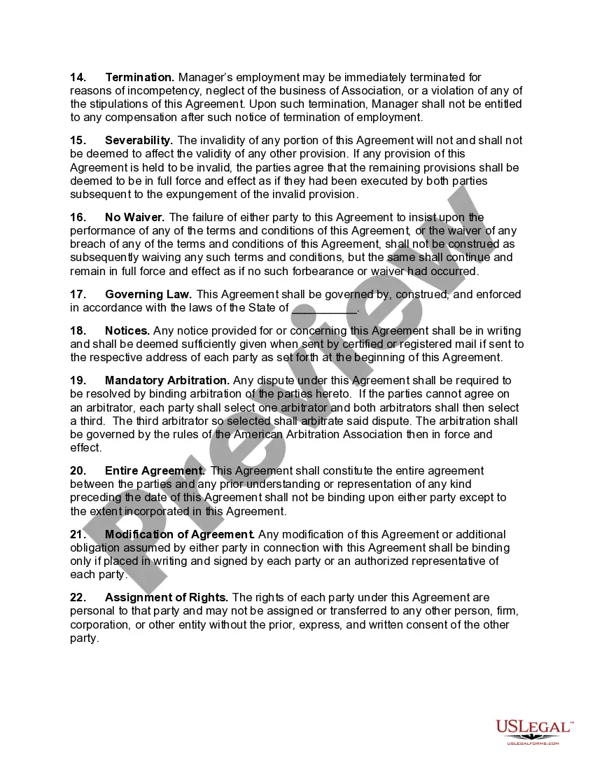 Get Agreement with Manager to Plan Events for Expositions and Similar Events Preview Agreement with Manager to Plan Events for Expositions and Similar Events