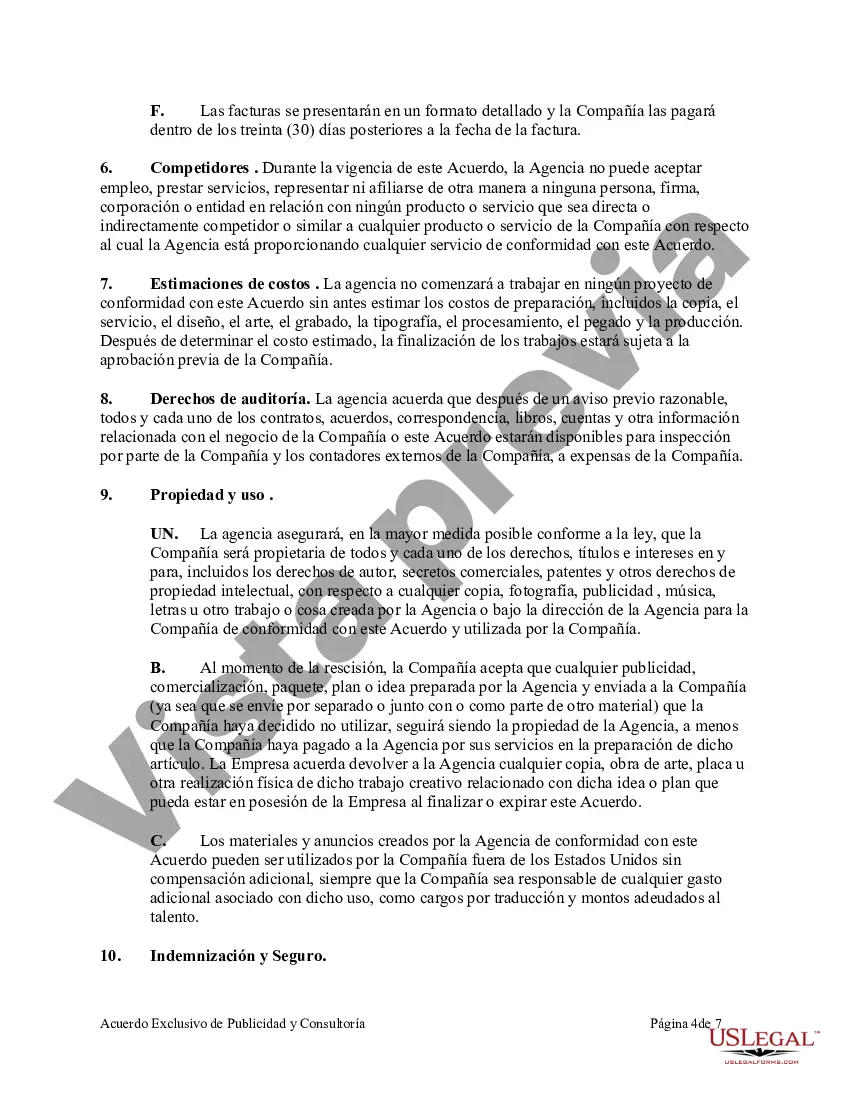 Preview Acuerdo de Publicidad y Consultoría Exclusiva