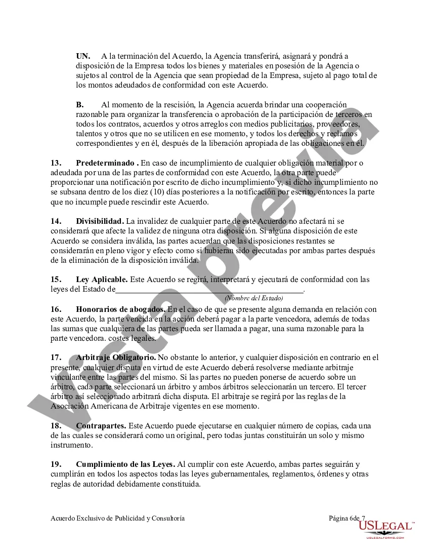 Preview Acuerdo de Publicidad y Consultoría Exclusiva