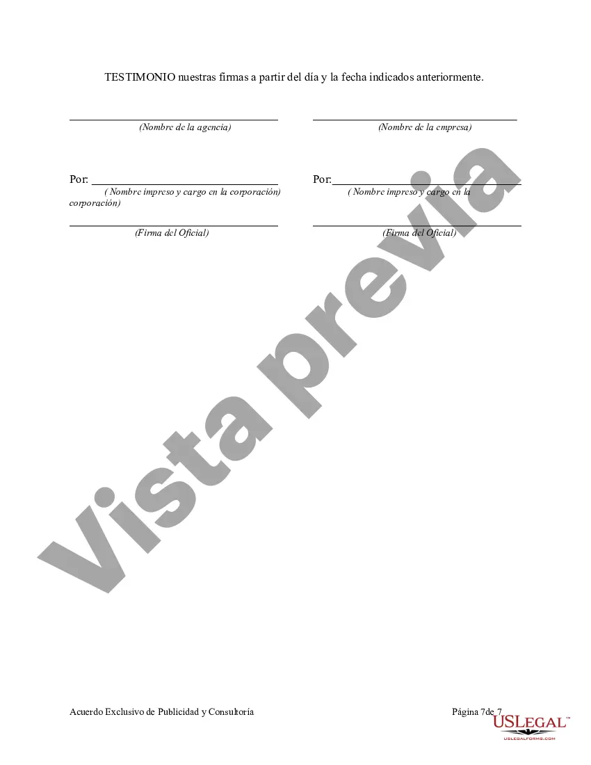 Preview Acuerdo de Publicidad y Consultoría Exclusiva