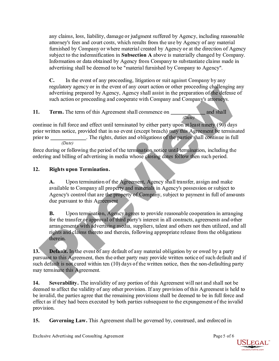 page 4 Exclusive Advertising and Consulting Agreement preview