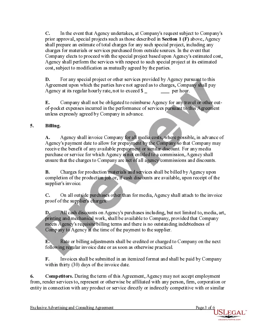 Preview Exclusive Advertising and Consulting Agreement