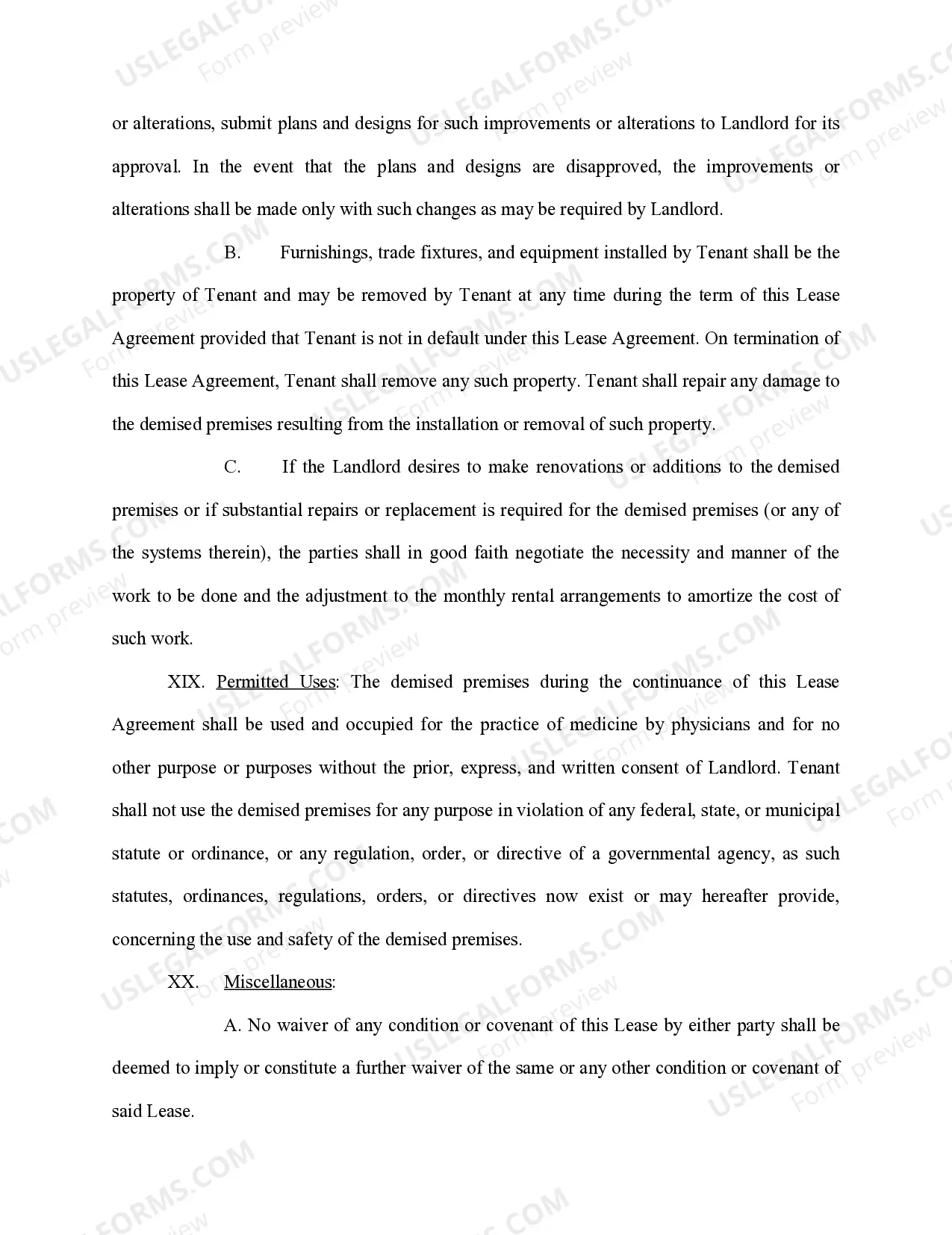 Preview Lease Agreement Medical Facility