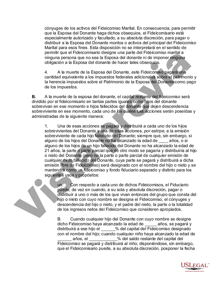 Get Inter Vivos QTIP Fideicomiso con el director para los hijos del donante sobre la muerte del cónyuge Preview Inter Vivos QTIP Fideicomiso con el director para los hijos del donante sobre la muerte del cónyuge
