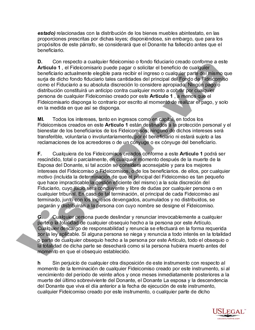 Get Inter Vivos QTIP Fideicomiso con el director para los hijos del donante sobre la muerte del cónyuge Preview Inter Vivos QTIP Fideicomiso con el director para los hijos del donante sobre la muerte del cónyuge