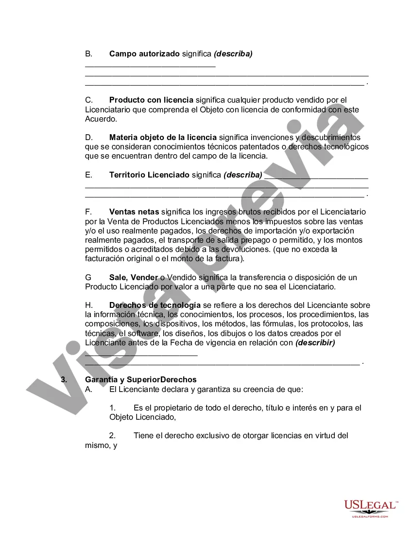 Preview Acuerdo de licencia de tecnología con una organización de investigación como licenciante