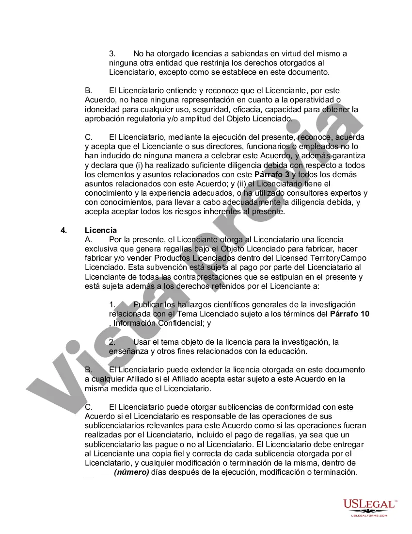 Preview Acuerdo de licencia de tecnología con una organización de investigación como licenciante