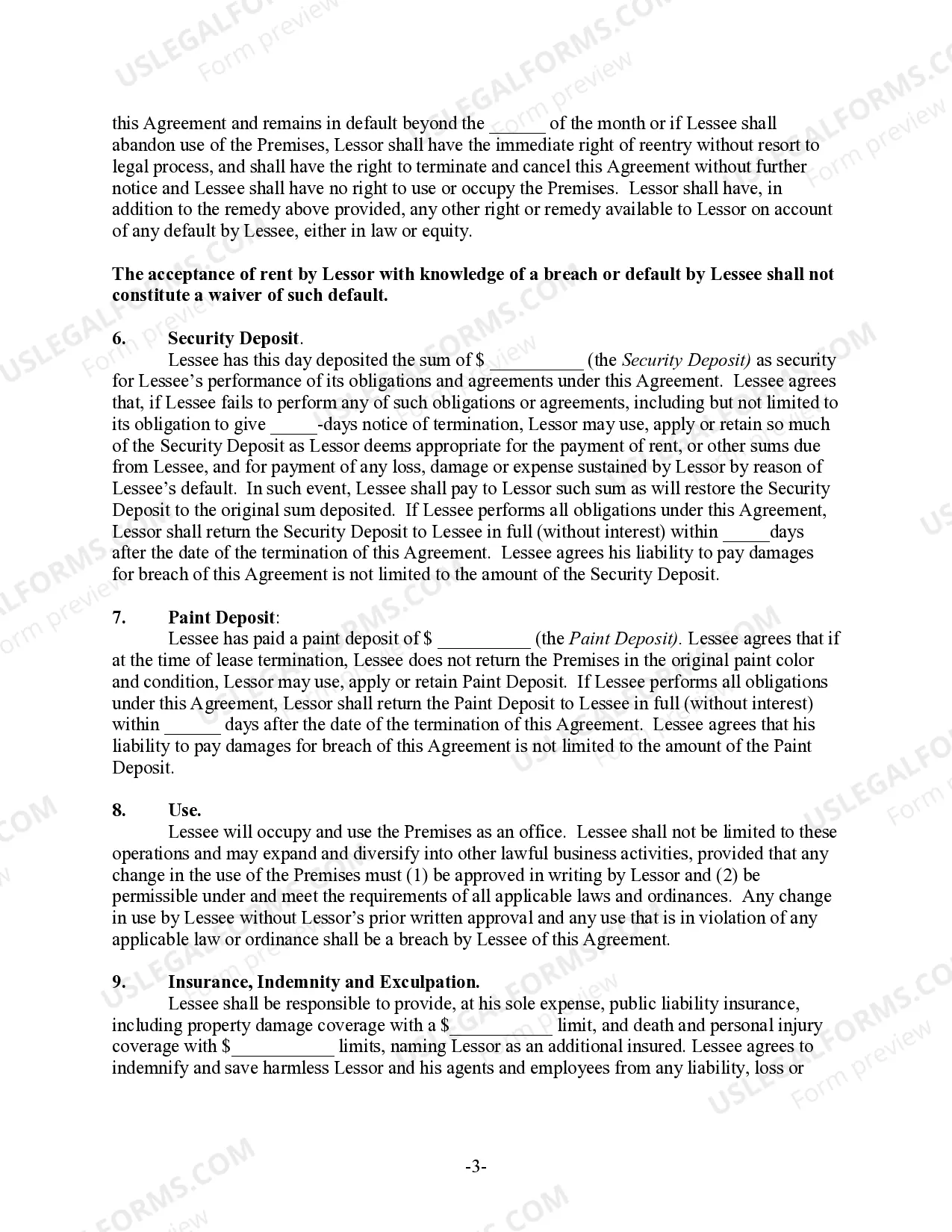 Preview Month to Month Commercial Rental Agreement